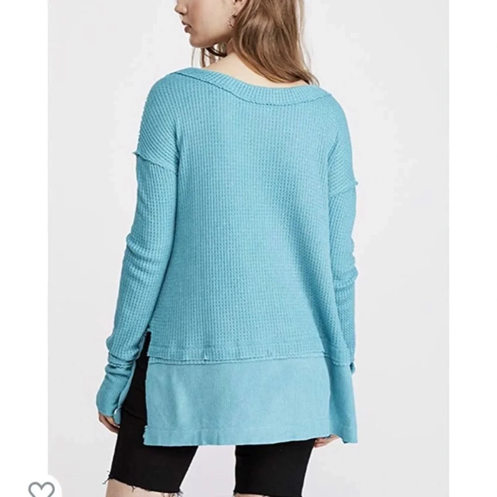 Free people North Shore Aqua Bright Thermal Tunic Size Small